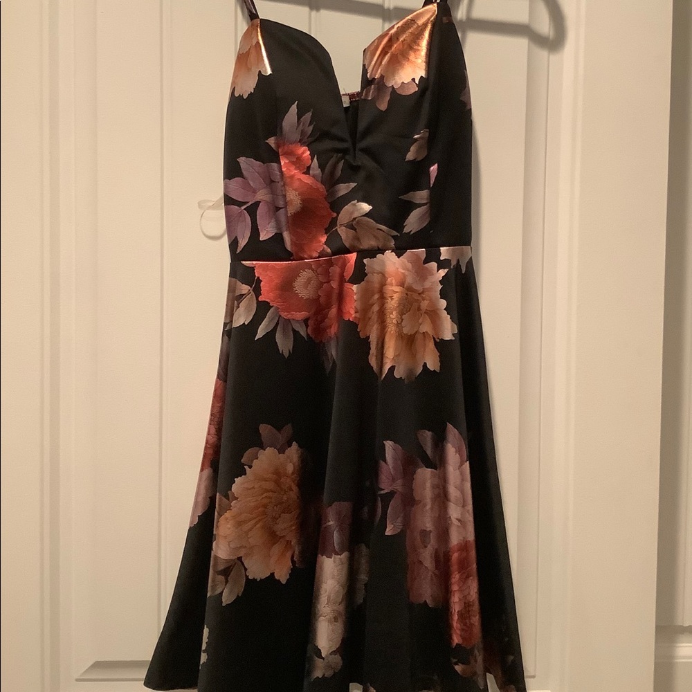 Metallic floral dress